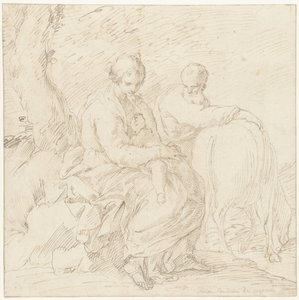 Rest on the Flight into Egypt by Simone Cantarini
